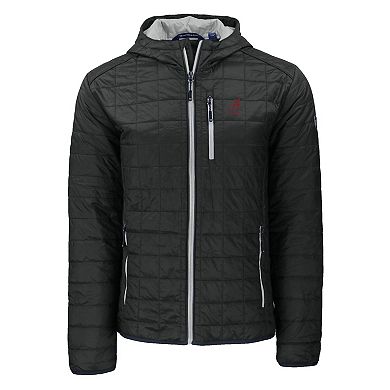 Men's Cutter & Buck Black Alabama Crimson Tide Rainier Eco PrimaLoft Hooded Full-Zip Jacket