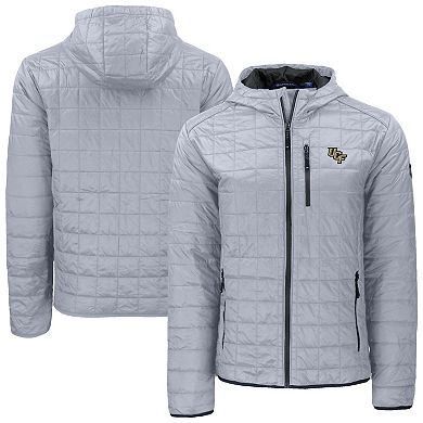Men's Cutter & Buck Gray UCF Knights Rainier Eco PrimaLoft Hooded Full-Zip Jacket