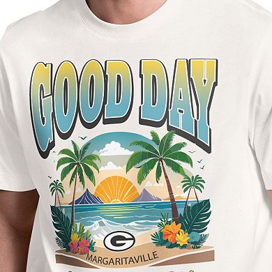 Men's Margaritaville Cream Green Bay Packers Good Day T-Shirt