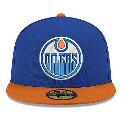 Men's New Era Royal Edmonton Oilers Core Logo Two-Tone 59FIFTY Fitted Hat