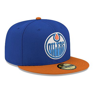 Men's New Era Royal Edmonton Oilers Core Logo Two-Tone 59FIFTY Fitted Hat