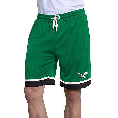 Men's Starter Kelly Green Philadelphia Eagles Throwback Power Play Mesh Shorts