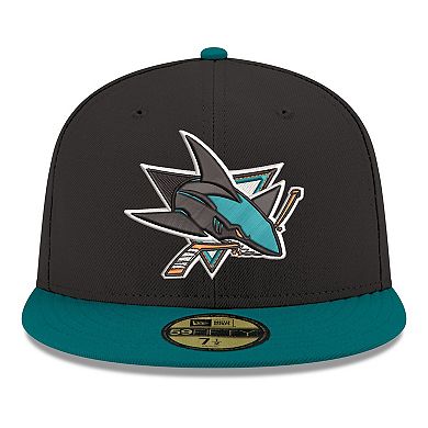 Men's New Era Black San Jose Sharks Core Logo Two-Tone 59FIFTY Fitted Hat
