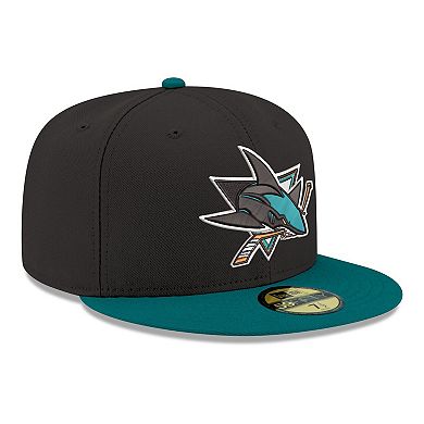 Men's New Era Black San Jose Sharks Core Logo Two-Tone 59FIFTY Fitted Hat