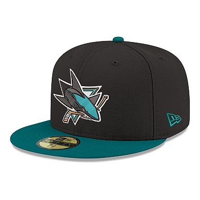 Men's New Era Black San Jose Sharks Core Logo Two-Tone 59FIFTY Fitted Hat