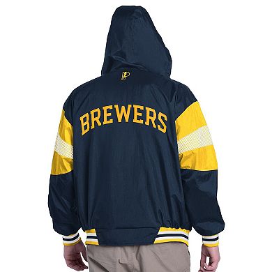 Men's Pro Player Navy/Gold Milwaukee Brewers Legacy Lightweight Full-Zip Jacket