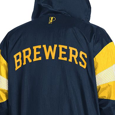 Men's Pro Player Navy/Gold Milwaukee Brewers Legacy Lightweight Full-Zip Jacket
