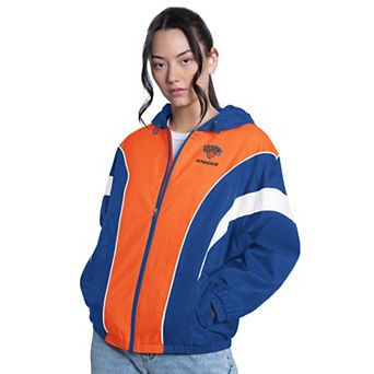 Women's G-III 4Her by Carl Banks Royal/Orange New York Knicks Quarterback Lightweight Oversized Full-Zip Jacket