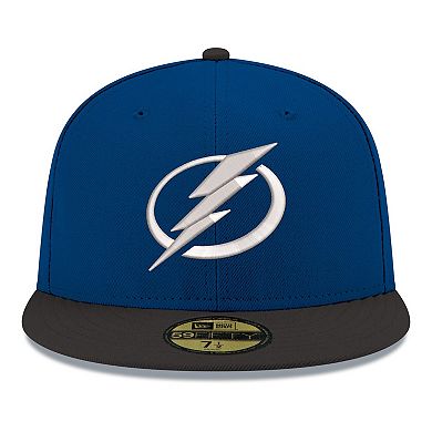 Men's New Era Blue Tampa Bay Lightning Core Logo Two-Tone 59FIFTY Fitted Hat