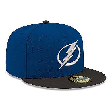 Men's New Era Blue Tampa Bay Lightning Core Logo Two-Tone 59FIFTY Fitted Hat