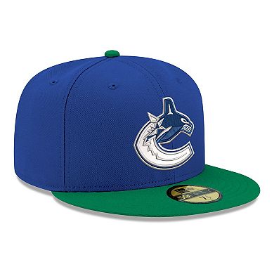 Men's New Era Blue Vancouver Canucks Core Logo Two-Tone 59FIFTY Fitted Hat