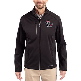 Men's Cutter & Buck Black NC State Wolfpack Evoke Eco Softshell Recycled Full-Zip Jacket