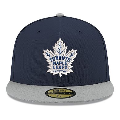 Men's New Era Navy Toronto Maple Leafs Core Logo Two-Tone 59FIFTY Fitted Hat
