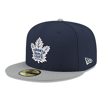 Men's New Era Navy Toronto Maple Leafs Core Logo Two-Tone 59FIFTY Fitted Hat