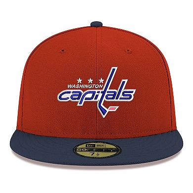 Men's New Era Red Washington Capitals Core Logo Two-Tone 59FIFTY Fitted Hat
