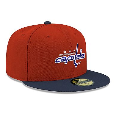 Men's New Era Red Washington Capitals Core Logo Two-Tone 59FIFTY Fitted Hat