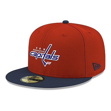 Men's New Era Red Washington Capitals Core Logo Two-Tone 59FIFTY Fitted Hat