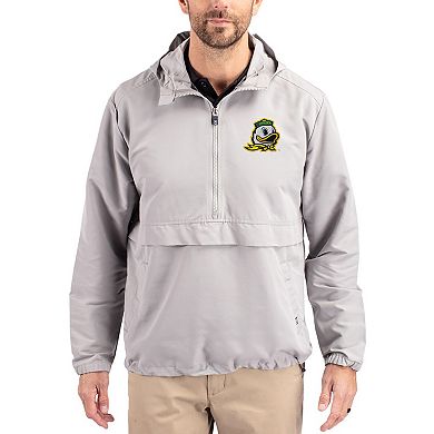 Men's Cutter & Buck Gray Oregon Ducks Charter Eco Recycled Half-Zip Anorak Jacket
