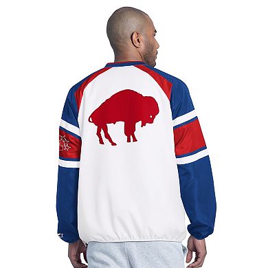 Men's Starter White Buffalo Bills Infield Play Pullover Jacket