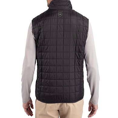 Men's Cutter & Buck Black Wake Forest Demon Deacons Rainier Eco Insulated PrimaLoft Full-Zip Puffer Vest