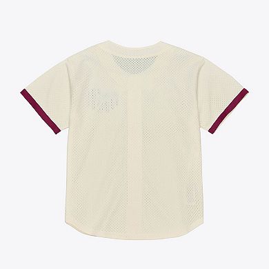 Men's Mitchell & Ness Cream Texas A&M Aggies Mesh Button-Up Batting Practice Baseball Jersey