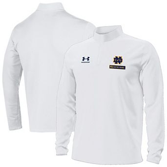 Men's Under Armour White Notre Dame Fighting Irish Freedom Collection Motion Quarter-Zip Pullover