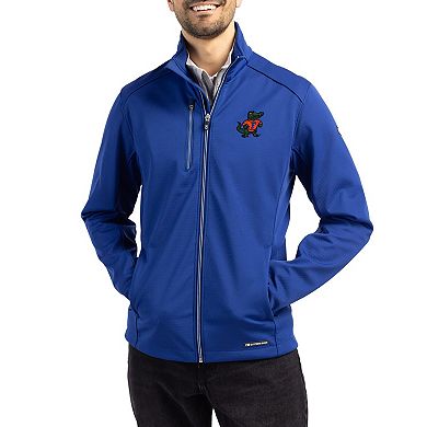 Men's Cutter & Buck Royal Florida Gators Evoke Eco Softshell Recycled Full-Zip Jacket