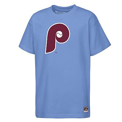 Youth Mitchell & Ness Light Blue Philadelphia Phillies Cooperstown Concession T-Shirt