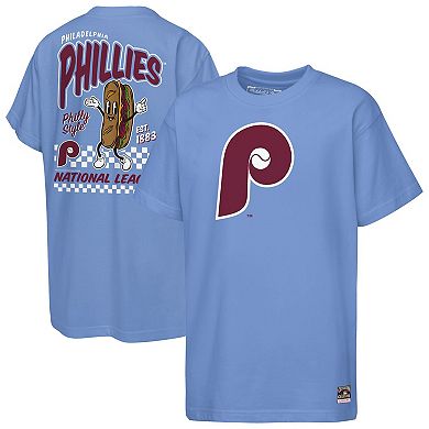 Youth Mitchell & Ness Light Blue Philadelphia Phillies Cooperstown Concession T-Shirt