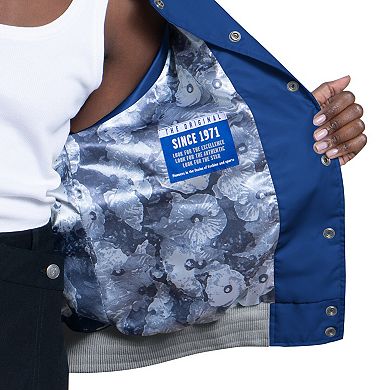 Women's Starter White/Royal Los Angeles Dodgers Blitz Varsity Raglan Full-Snap Satin Jacket