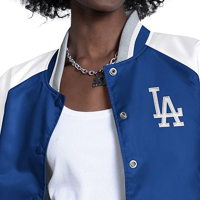 Women's Starter White/Royal Los Angeles Dodgers Blitz Varsity Raglan Full-Snap Satin Jacket