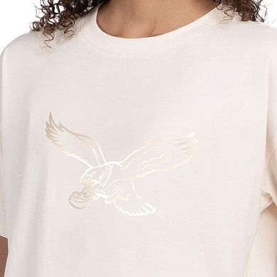 Women's Starter Cream Philadelphia Eagles Pastel Travel Boxy Cropped T-Shirt