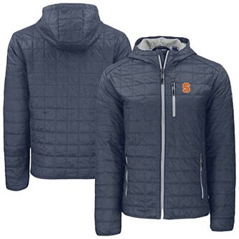 Men's Cutter & Buck Anthracite Syracuse Orange Rainier Eco PrimaLoft Hooded Full-Zip Jacket