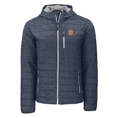 Men's Cutter & Buck Anthracite Syracuse Orange Rainier Eco PrimaLoft Hooded Full-Zip Jacket