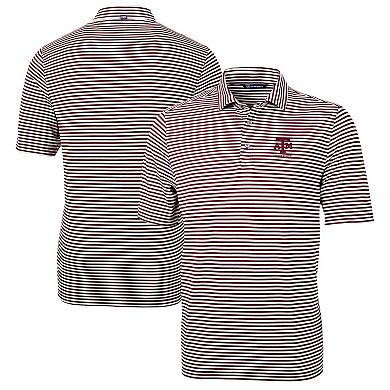 Men's Cutter & Buck Maroon Texas A&M Aggies Alumni Logo Virtue Eco Pique Stripe Recycled Polo