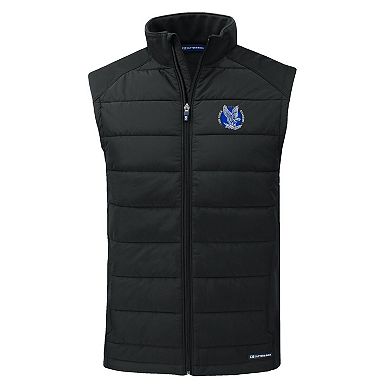 Men's Cutter & Buck Black Air Force Falcons Evoke Hybrid Eco Softshell Recycled Full-Zip Vest