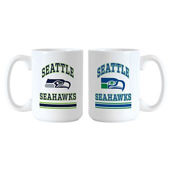 Logo Brands Seattle Seahawks 15oz. Current & Throwback Mug Set
