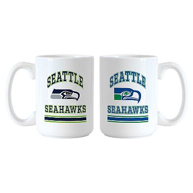 Logo Brands Seattle Seahawks 15oz. Current & Throwback Mug Set