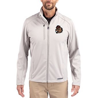 Men's Cutter & Buck Gray Oregon State Beavers Evoke Eco Softshell Recycled Full-Zip Jacket