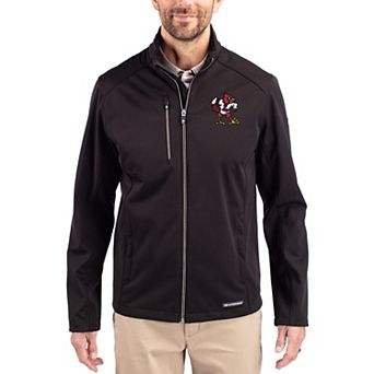 Men's Cutter & Buck Black Louisville Cardinals Evoke Eco Softshell Recycled Full-Zip Jacket