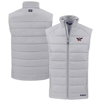 Men's Cutter & Buck Gray Auburn Tigers Evoke Hybrid Eco Softshell Recycled Full-Zip Vest