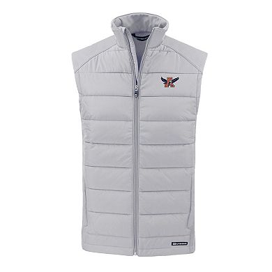 Men's Cutter & Buck Gray Auburn Tigers Evoke Hybrid Eco Softshell Recycled Full-Zip Vest