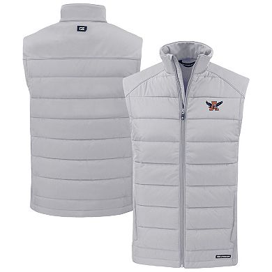 Men's Cutter & Buck Gray Auburn Tigers Evoke Hybrid Eco Softshell Recycled Full-Zip Vest