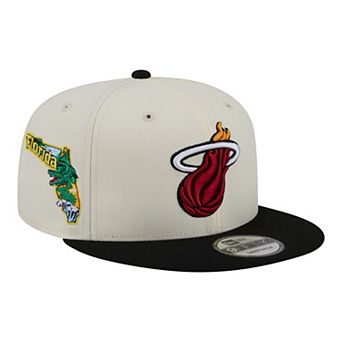 Men's New Era White Miami Heat Injection Localized 9FIFTY Snapback Hat
