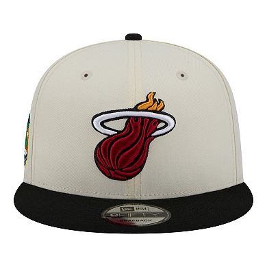 Men's New Era White Miami Heat Injection Localized 9FIFTY Snapback Hat