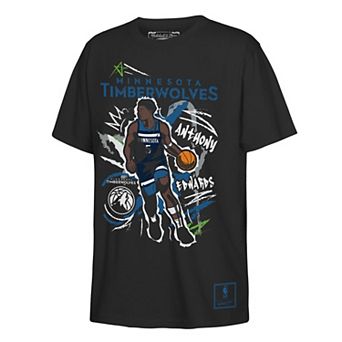 Youth Outerstuff Anthony Edwards Black Minnesota Timberwolves Chalked Up Player Name & Number T-Shirt