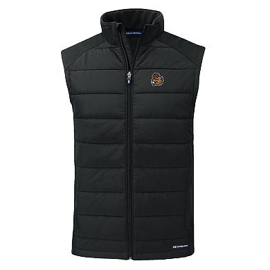 Men's Cutter & Buck Black Oregon State Beavers Evoke Hybrid Eco Softshell Recycled Full-Zip Vest