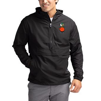 Men's Cutter & Buck Black UCF Knights Charter Eco Recycled Half-Zip Anorak Jacket