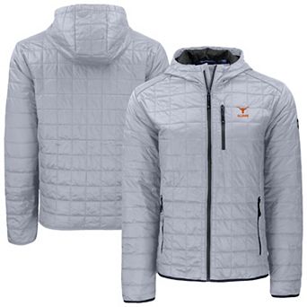 Men's Cutter & Buck Gray Texas Longhorns Rainier Eco PrimaLoft Hooded Full-Zip Jacket