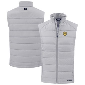 Men's Cutter & Buck Gray Missouri Tigers Evoke Hybrid Eco Softshell Recycled Full-Zip Vest